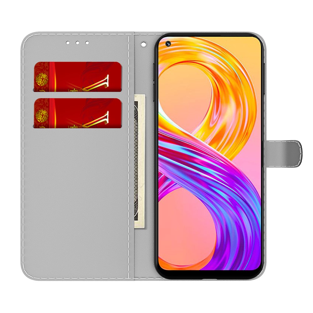 Full Protection Fog Pattern Printing Leather Wallet Design Stand Phone Cover for Realme 8 Pro / Realme 8 - Black-5