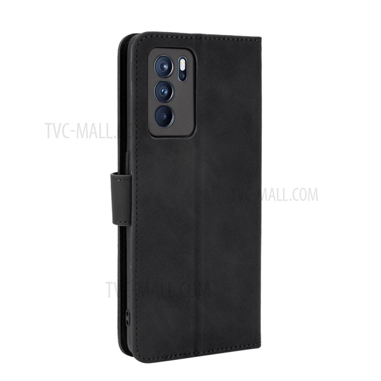 PU Leather Skin-touch Stand Wallet Design Phone Case for Oppo Reno6 Pro 5G - Black-3