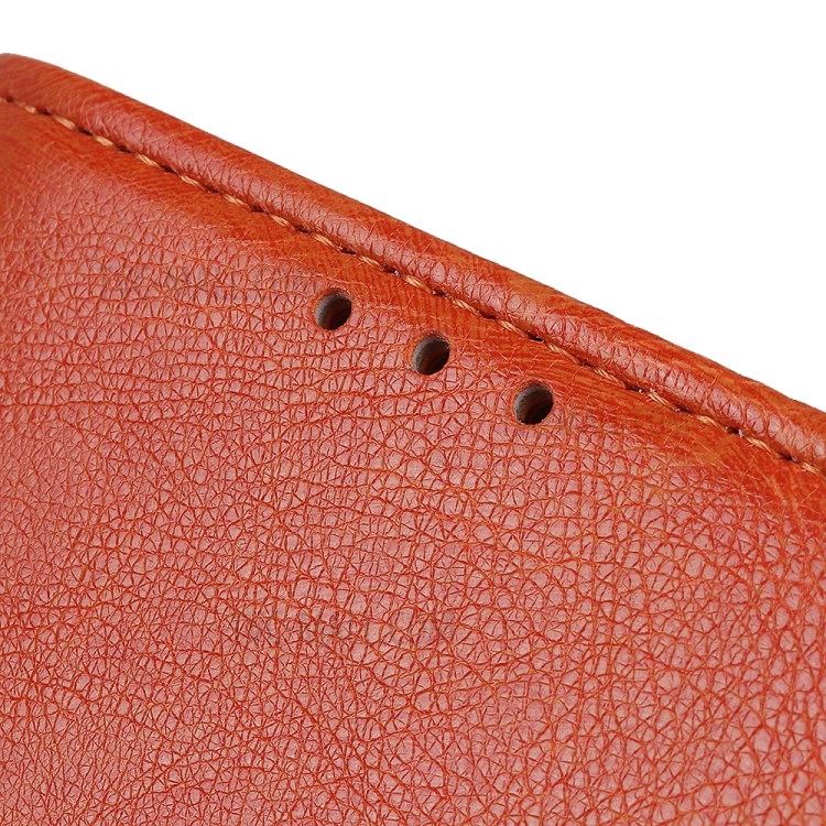 Nappa Texture Split Leather Phone Cover Stand Wallet Shell for Oppo Reno6 Pro 5G - Orange-7