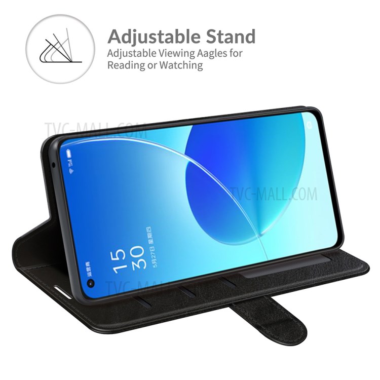 Magnetic Retro Crazy Horse Texture Horizontal Flip Leather Case for Oppo Reno6 5G - Black-3