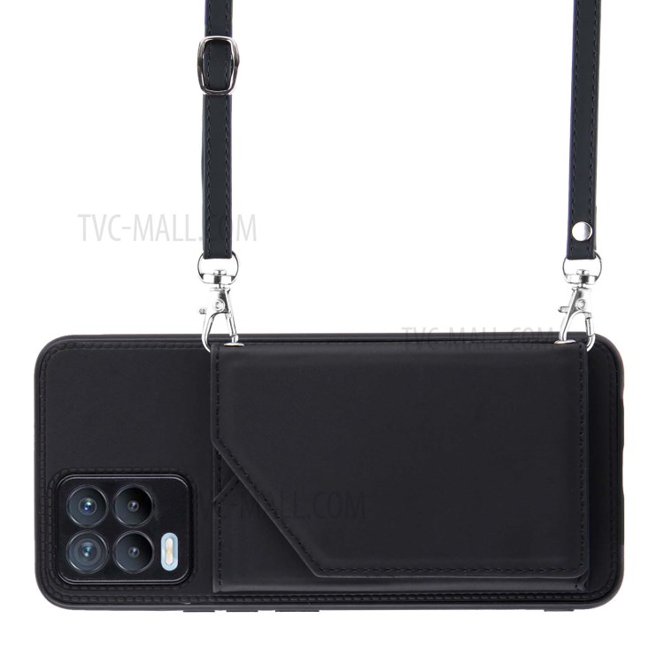PU Leather Phone Case Protector with Kickstand and Card Holder for Realme 8 / Realme 8 Pro - Black-5