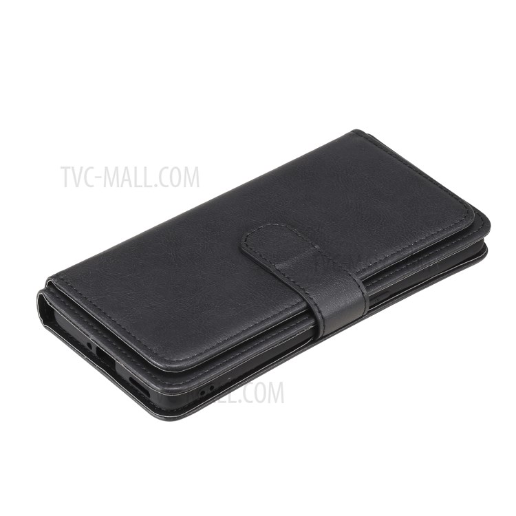 Multi-function 10 Card Slots Wallet Cover for Oppo Reno5 Pro 5G Case - Black-12