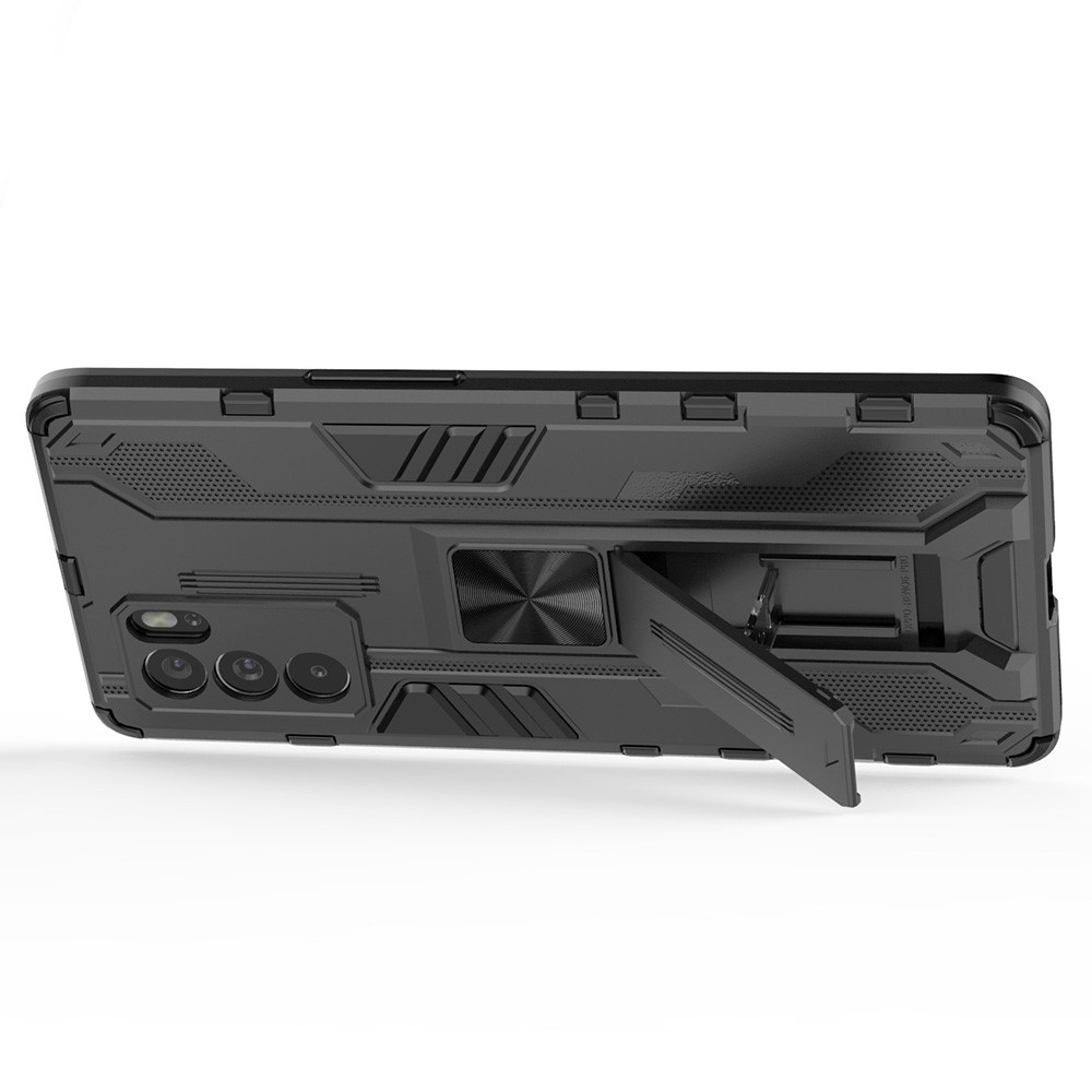 Cubierta Protectora de Patada de Patada Híbrida de Doble Capa de Grado Militar Para Oppo Reno6 Pro 5G (MediaTek) - Negro