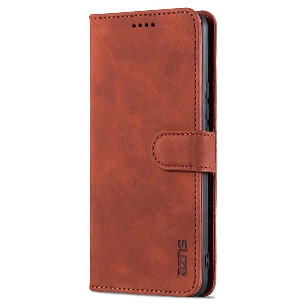 AZNS PU Leather Wallet Phone Cover Stand Case Protector for vivo X60 5G / X60 Pro 5G (Global) - Brown-7