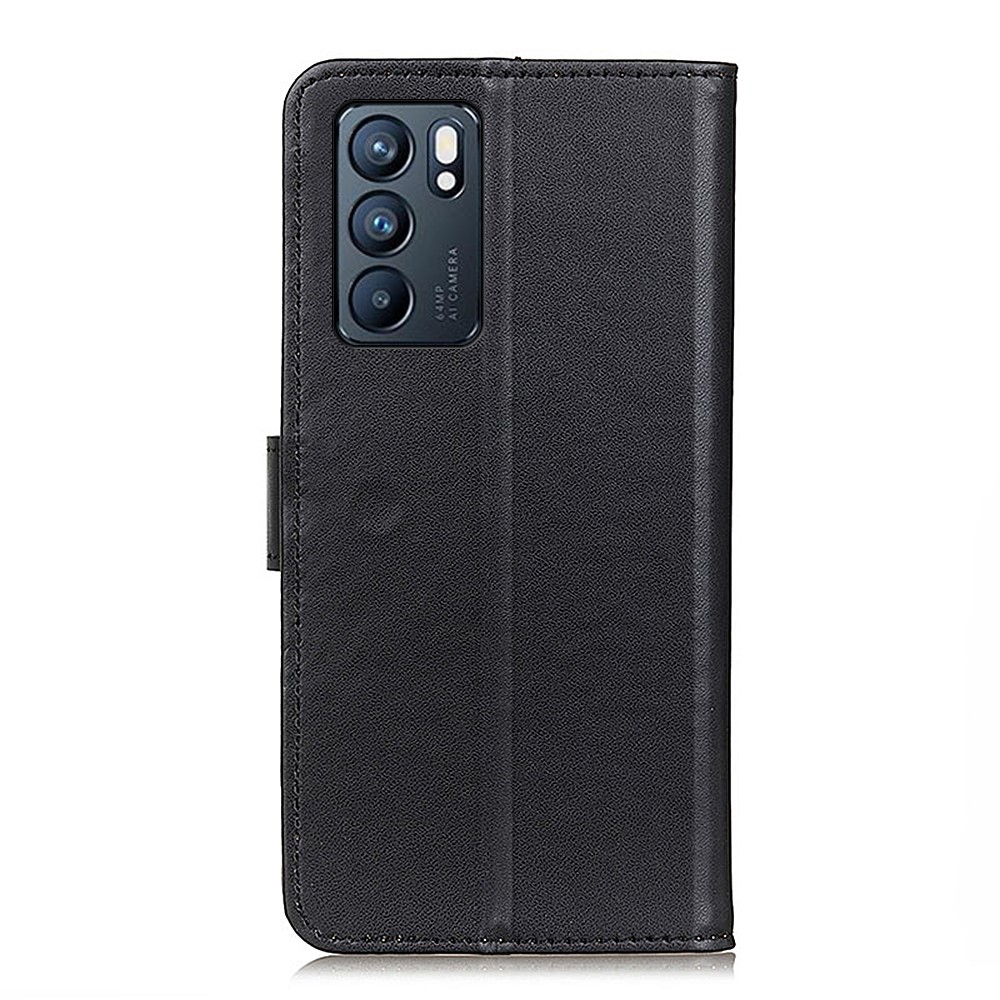 Full Protective Cover Magnetic Clasp Stand Design Leather Wallet Phone Shell for Oppo Reno6 5G - Black-10