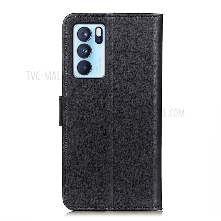 Magnetic Clasp Design Leather Wallet Protector Phone Case with Stand for Oppo Reno6 Pro 5G - Black-10