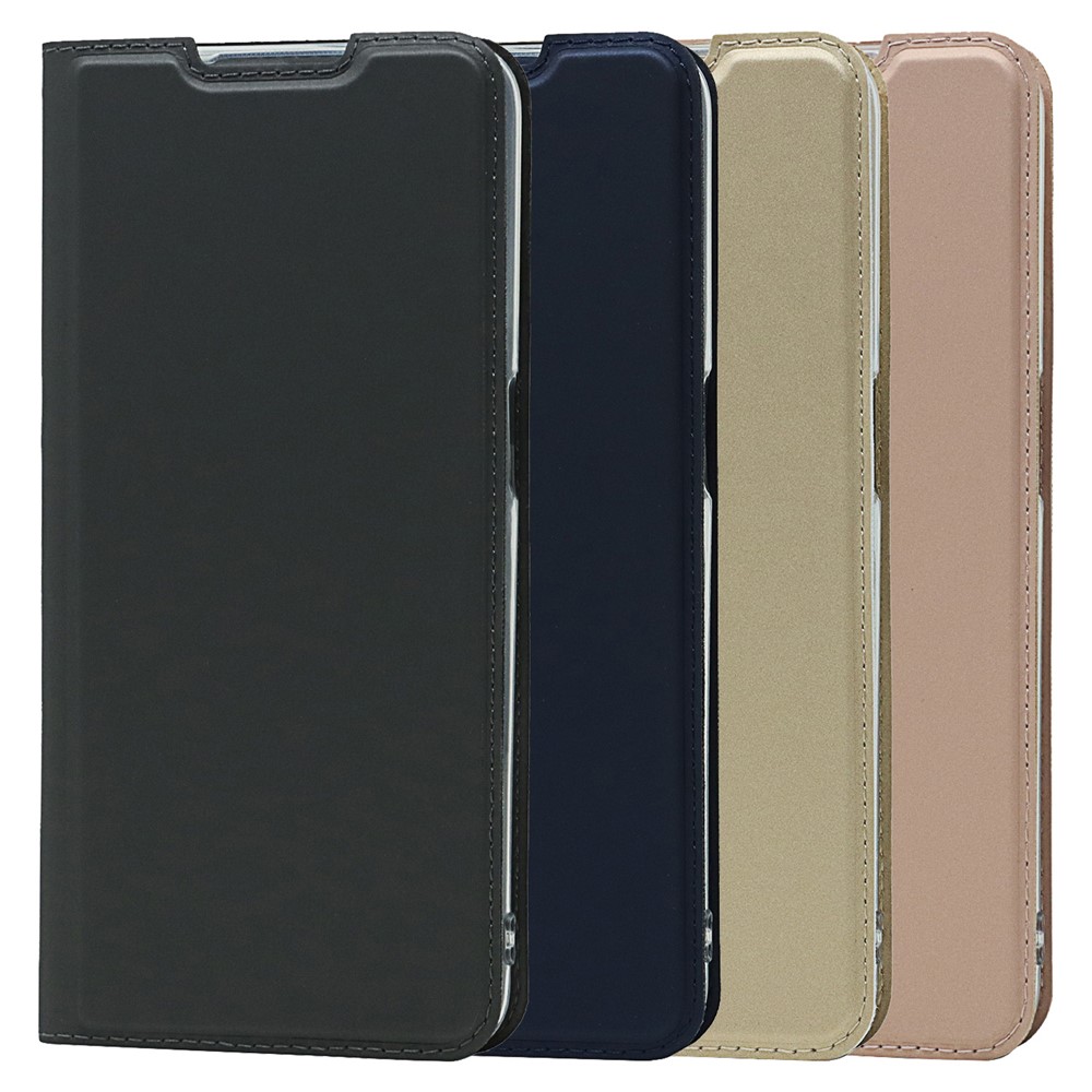 Auto-absorbed Leather Phone Cover Stand Case with Card Slot for Oppo A54 5G - Black-10