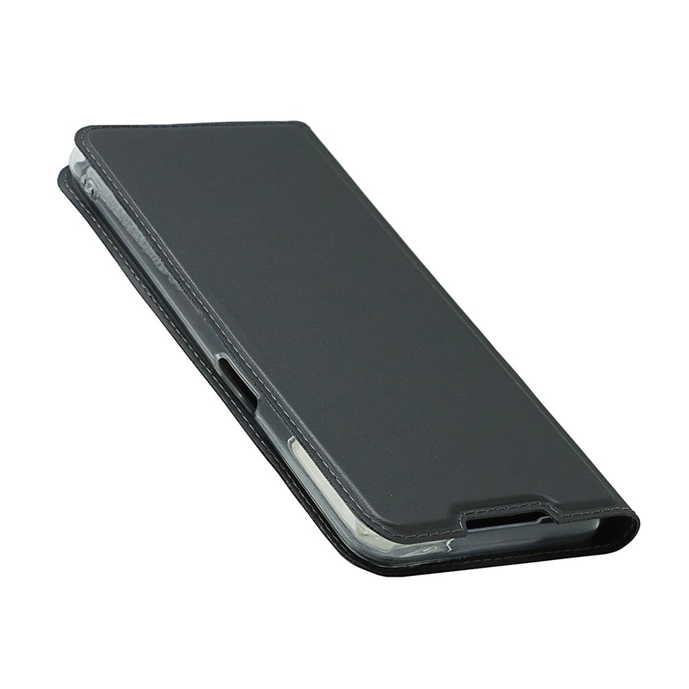 Auto-absorbed Leather Phone Cover Stand Case with Card Slot for Oppo A54 5G - Black-8
