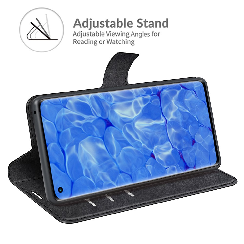 Magnetic Square Clasp Leather Wallet Stand Phone Case for Oppo Reno6 Pro+ 5G - Black-2