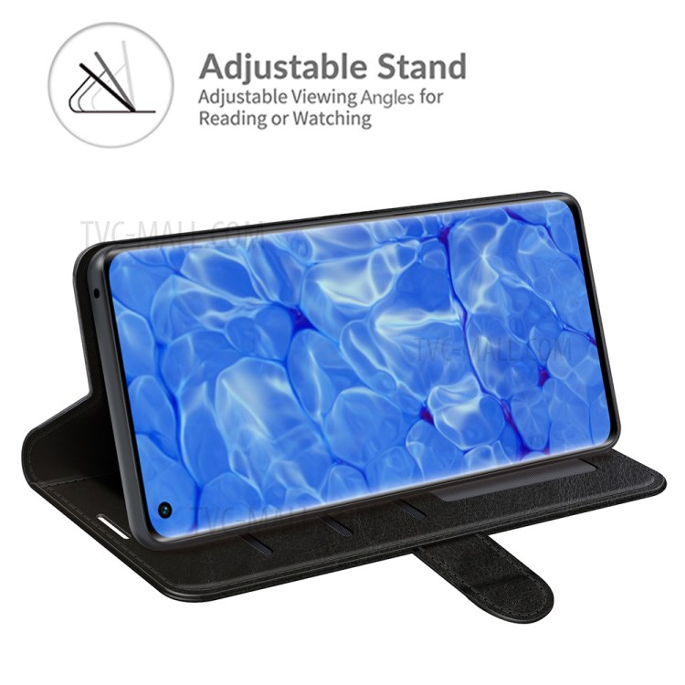 Crazy Horse Texture Soft Leather Wallet Stand Design Protective Case for Oppo Reno6 Pro+ 5G - Black-5