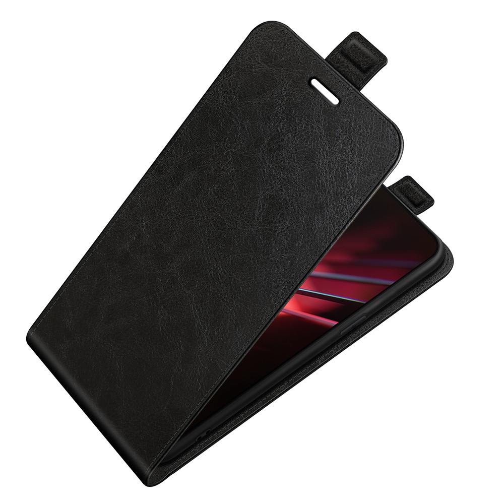 Crazy Horse Vertical Flip Leather Case with One Card Holder for Oppo K9 - Black-4