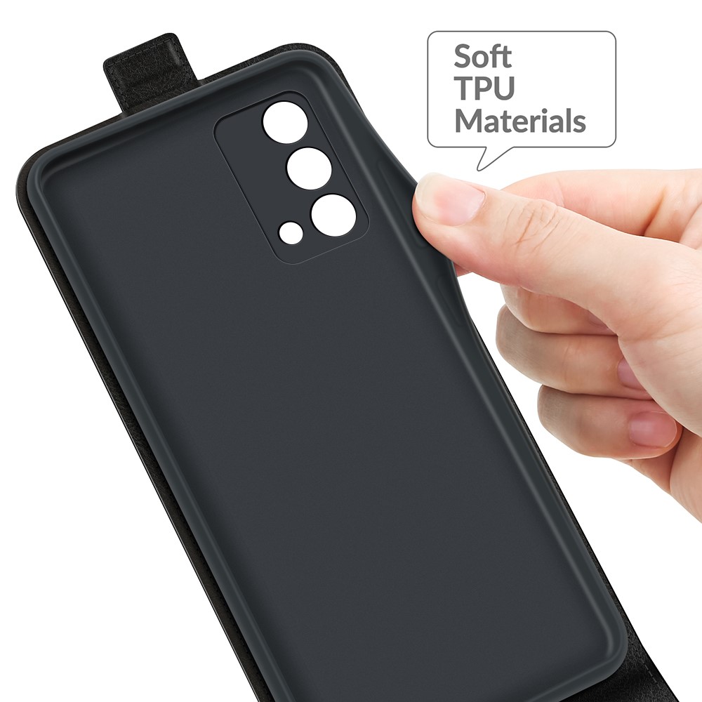 Crazy Horse Vertical Flip Leather Case with One Card Holder for Oppo K9 - Black-7