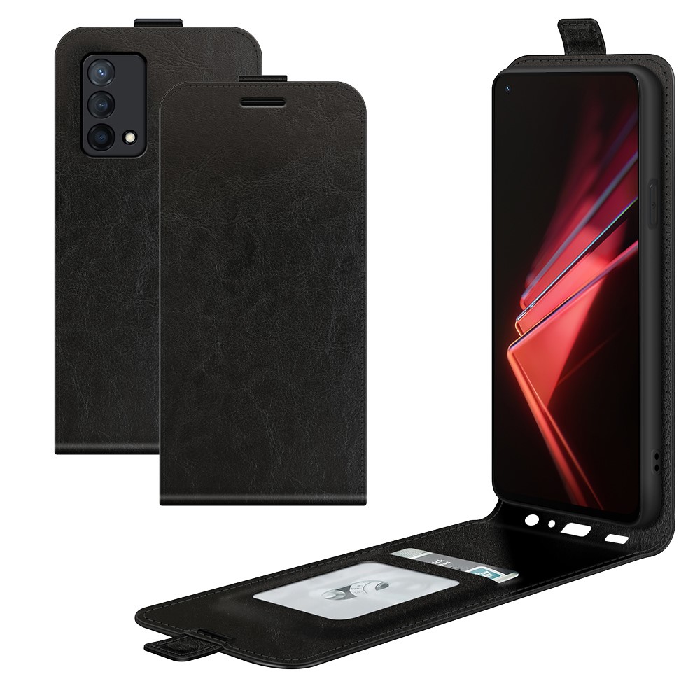 Crazy Horse Vertical Flip Leather Case with One Card Holder for Oppo K9 - Black-8