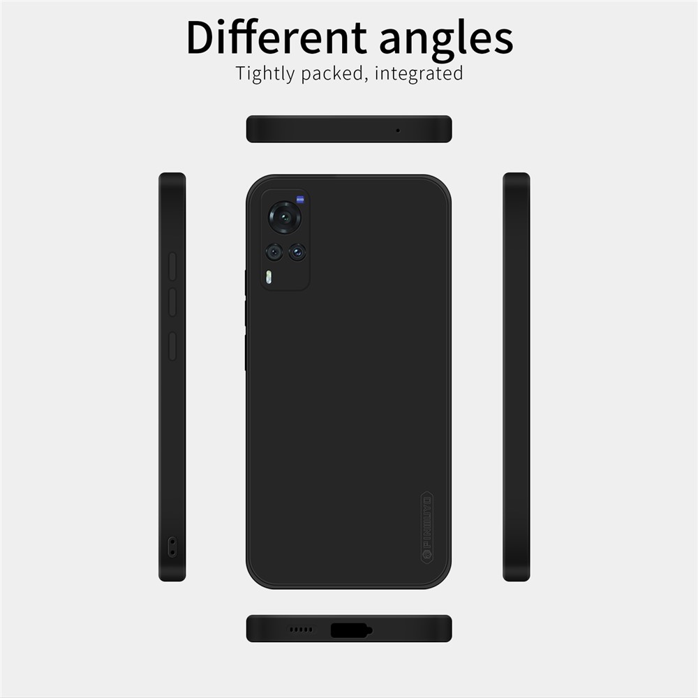PINWUYO Well-protected Soft TPU Silicone Hybrid Mobile Phone Back Case for vivo X60 5G - Black-11
