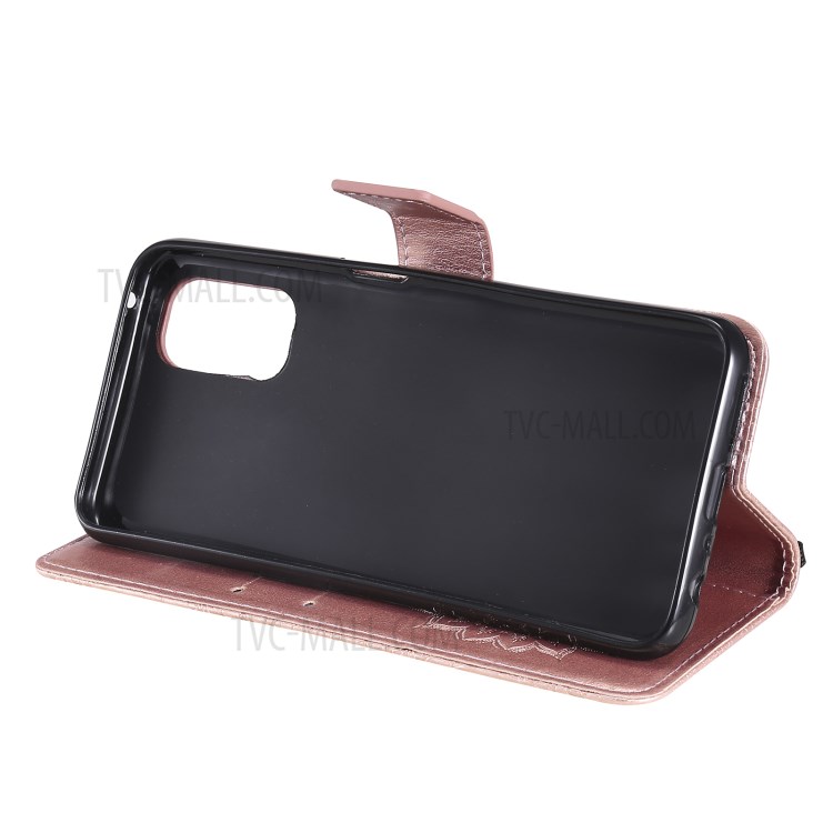 Flower Pattern PU Leather Full Protection Wallet Phone Stand Cover for Realme V5 5G - Rose Gold-7