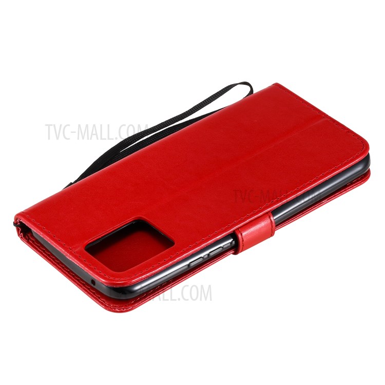 Unique Cat and Bee Pattern Imprinting Leather Case with Wallet Stand for Realme 8/8 Pro - Red-11