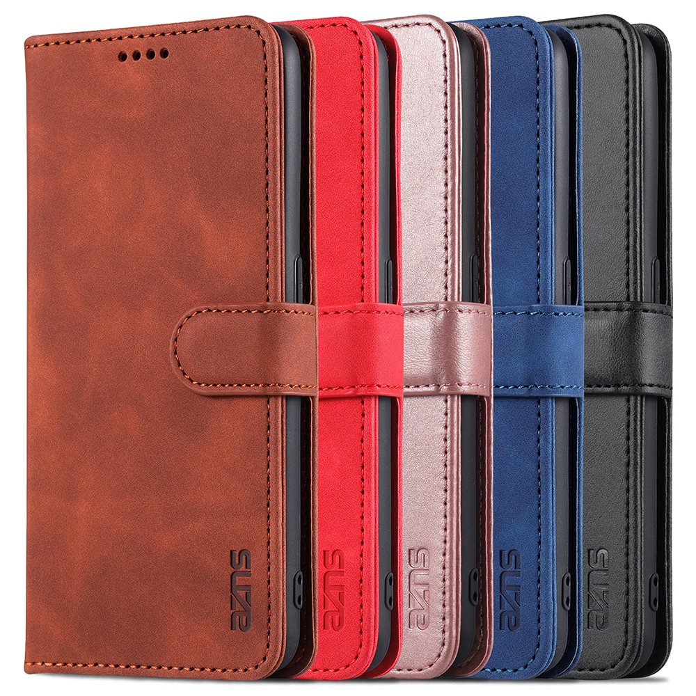 AZNS Well-Selected PU Leather Phone Wallet Case Stand Cover for Oppo Reno6 5G - Brown-11