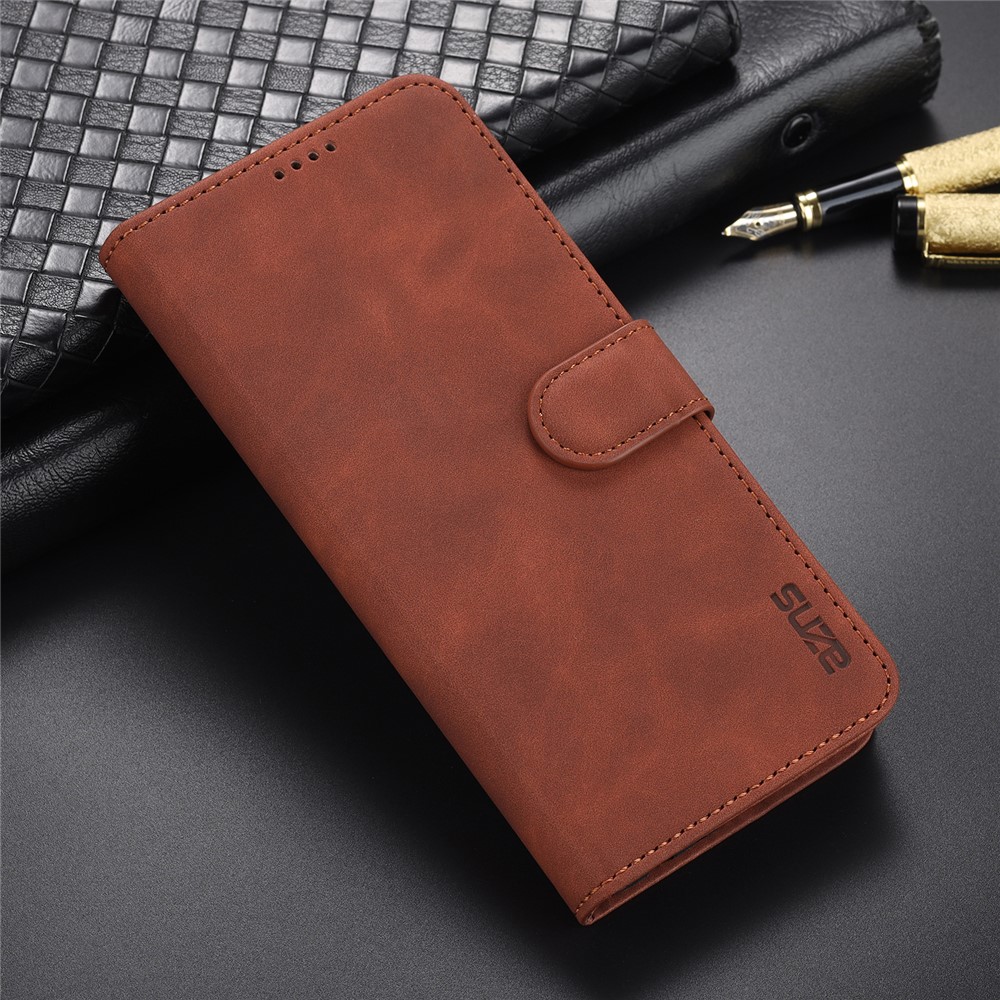 AZNS Well-Selected PU Leather Phone Wallet Case Stand Cover for Oppo Reno6 5G - Brown-6