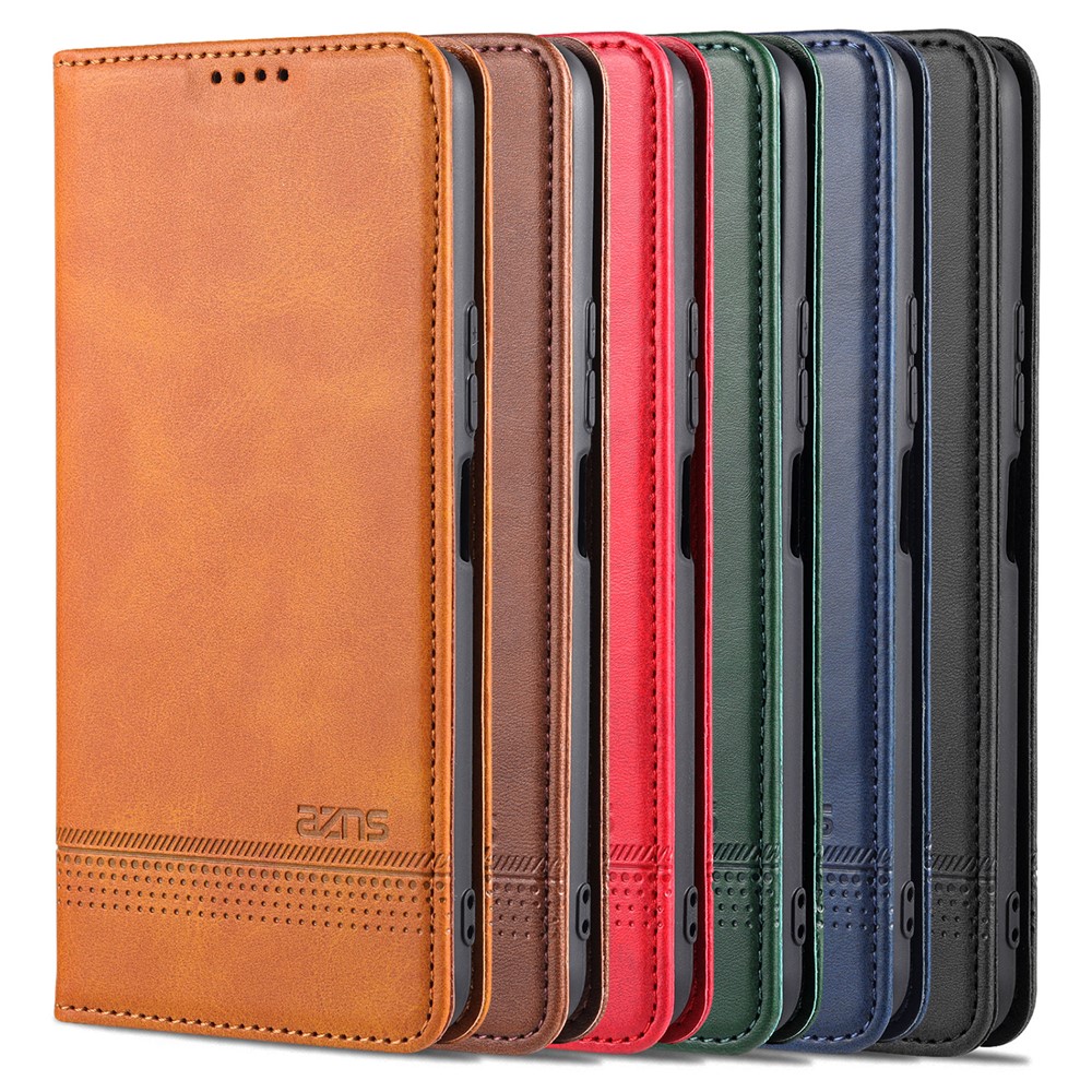 AZNS Auto-absorbed All-inclusive Protection Wallet Case Magnetic Leather Phone Stand Shell for vivo Y53s 5G - Brown-11