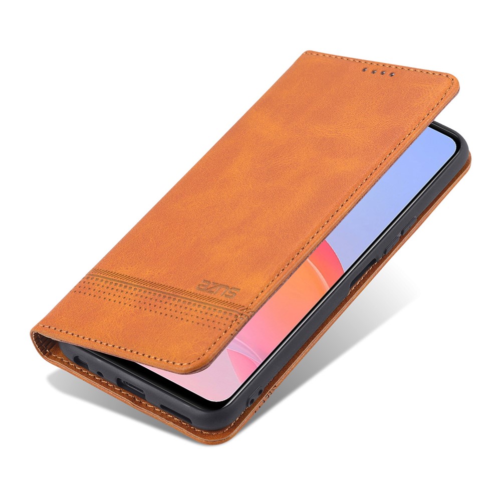 AZNS Auto-absorbed All-inclusive Protection Wallet Case Magnetic Leather Phone Stand Shell for vivo Y53s 5G - Brown-7