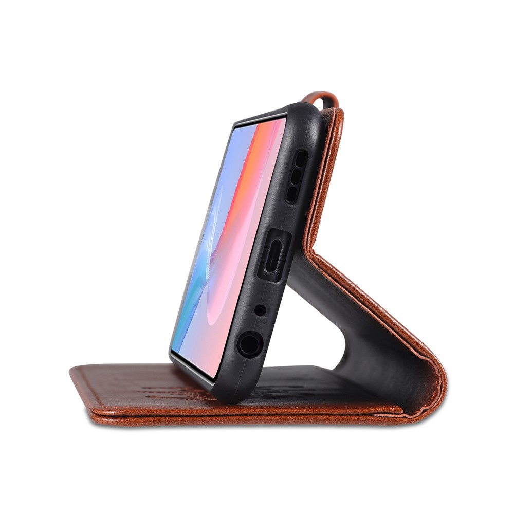AZNS Wallet Design Full Coverage PU Leather Phone Protective Case with Stand for vivo Y53s 5G - Brown-10