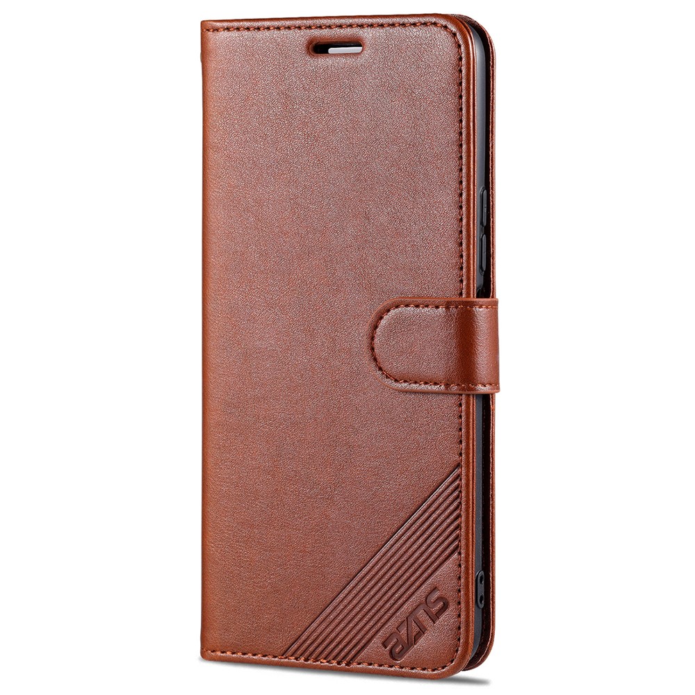 AZNS Wallet Design Full Coverage PU Leather Phone Protective Case with Stand for vivo Y53s 5G - Brown-2