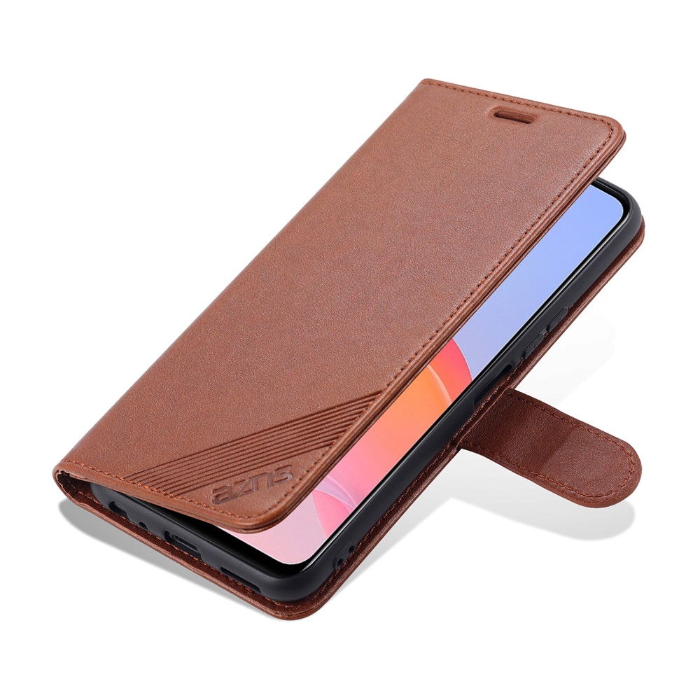 AZNS Wallet Design Full Coverage PU Leather Phone Protective Case with Stand for vivo Y53s 5G - Brown-7