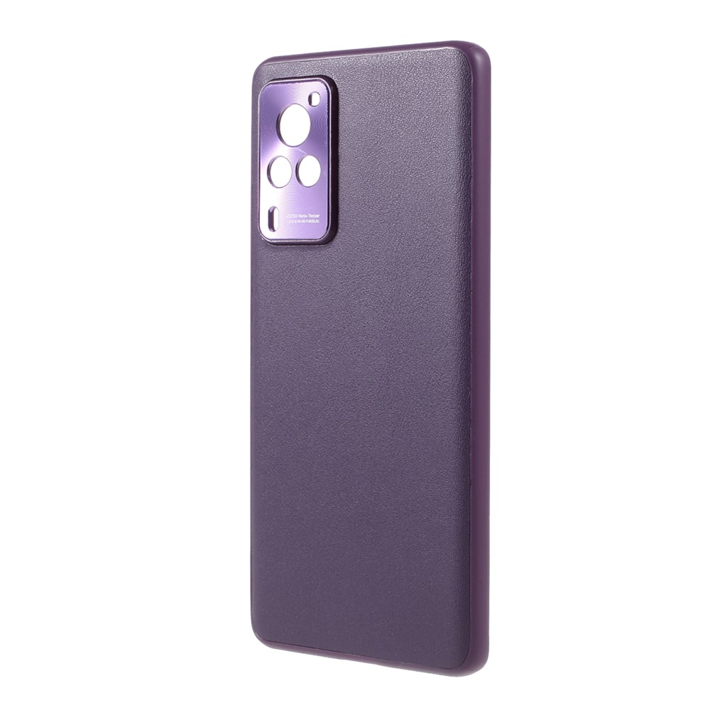 FUKELAI PC + TPU Combo CD Veins Phone Case Shell with Precise Hole Site for vivo X60 5G (Curved Screen Version) - Purple-2