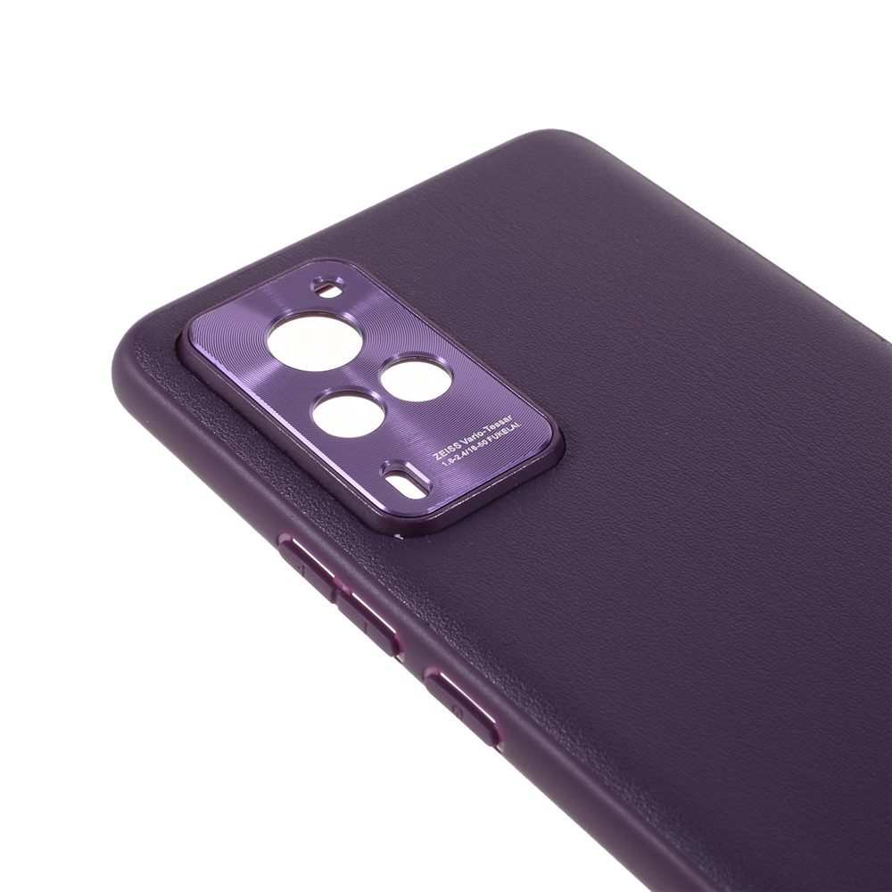 FUKELAI PC + TPU Combo CD Veins Phone Case Shell with Precise Hole Site for vivo X60 5G (Curved Screen Version) - Purple-6
