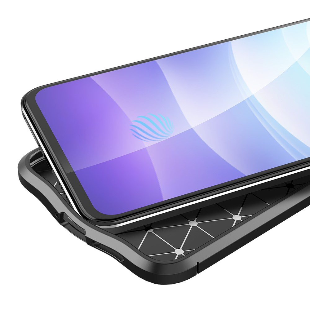 Litchi Texture Flexible TPU Protection Phone Case Cover for vivo S10 - Black-3