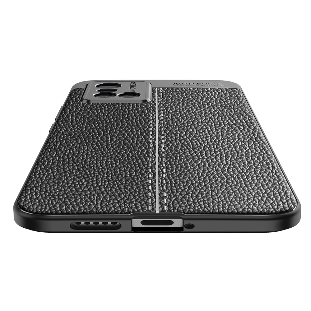 Litchi Texture Flexible TPU Protection Phone Case Cover for vivo S10 - Black-6