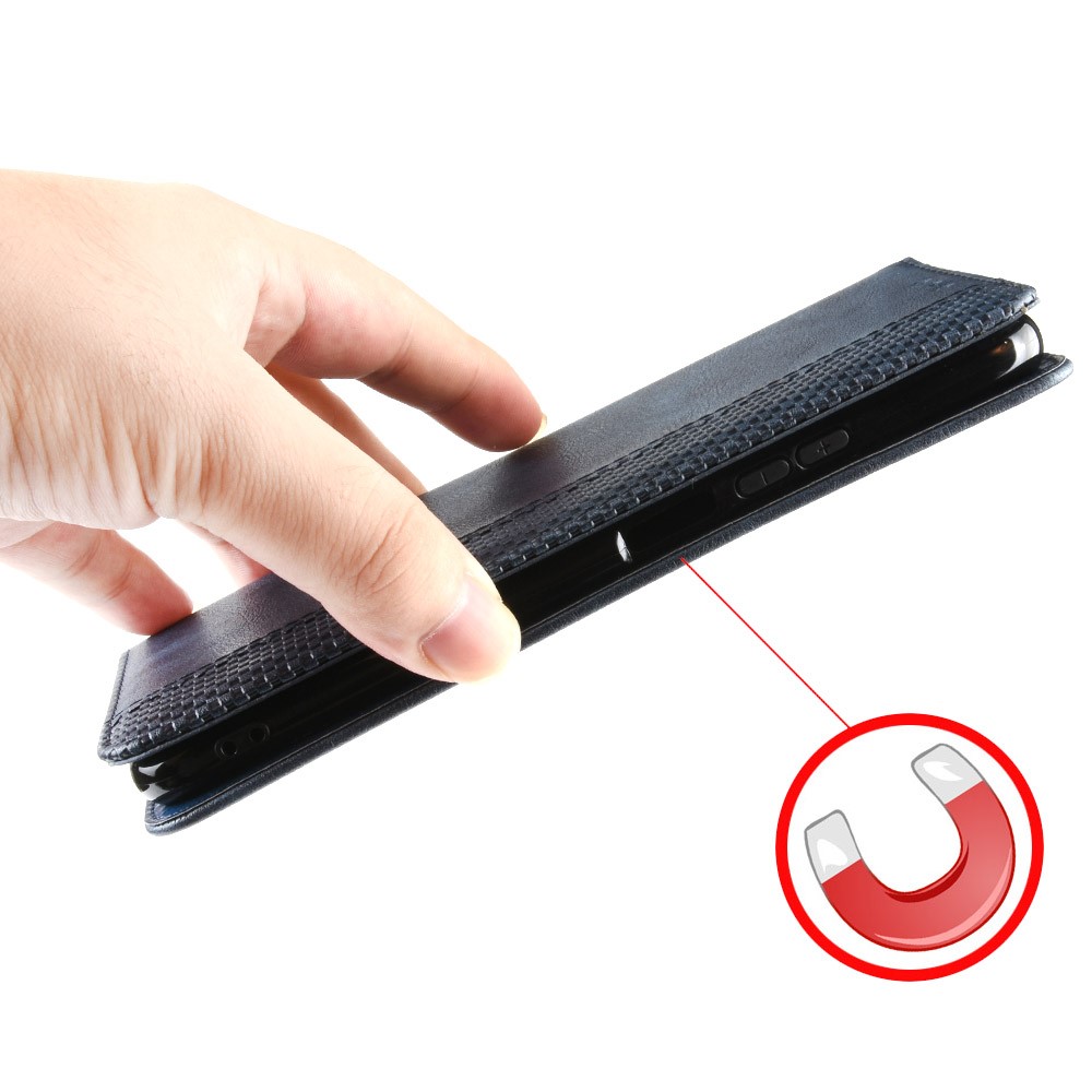 Retro Surface Well-Protected Anti-Drop Auto-Absorbed Leather Phone Wallet Stand Case Cover for Realme GT Explorer Master - Black-6
