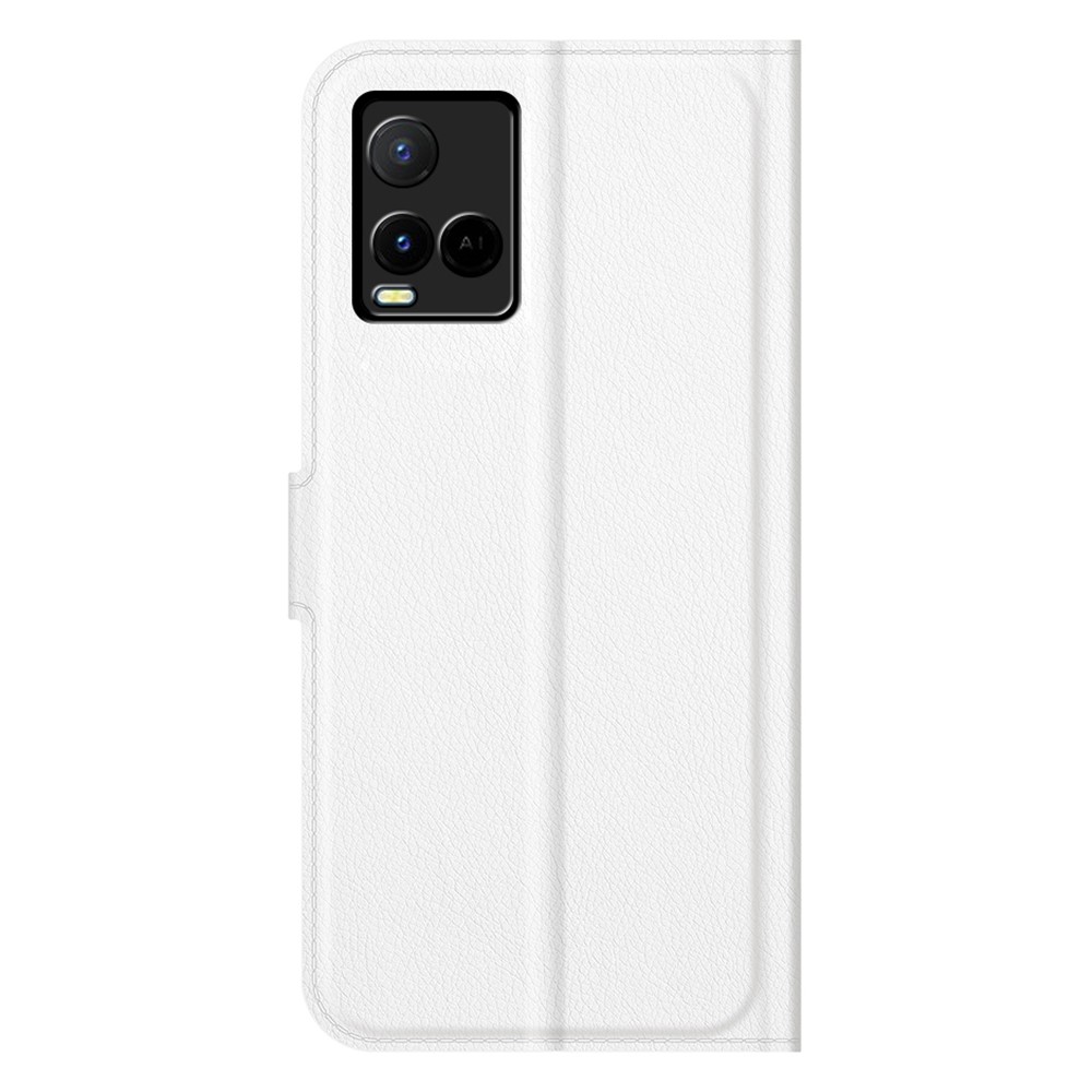 For vivo Y21 Practical Design Phone Case Wallet Stand Litchi Skin Flip Leather Phone Cover Shell - Purple - White-7