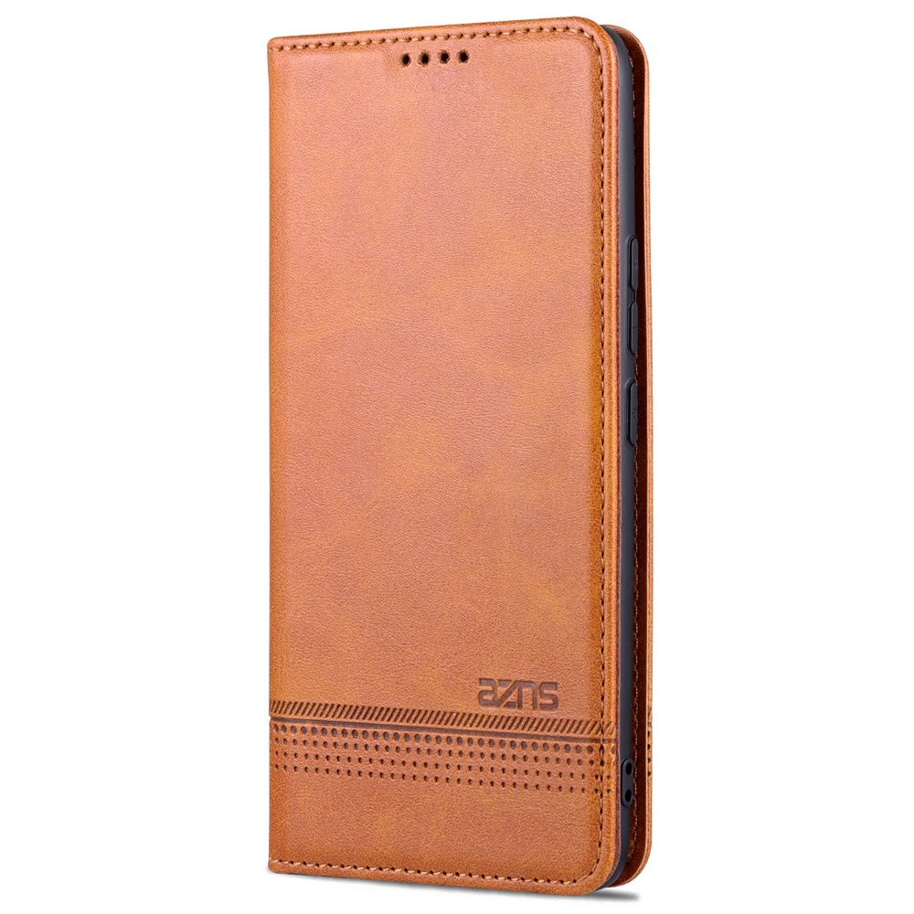 AZNS High-quality Wallet Design PU Leather Shockproof Phone Cover Case for vivo X70 - Brown-2
