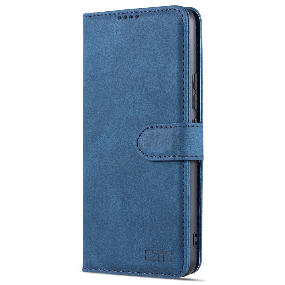 AZNS Anti-Scratch Wallet Design Phone Case Shockproof Flip Phone Cover with Stand for vivo V21e 4G / vivo Y73 - Blue-2