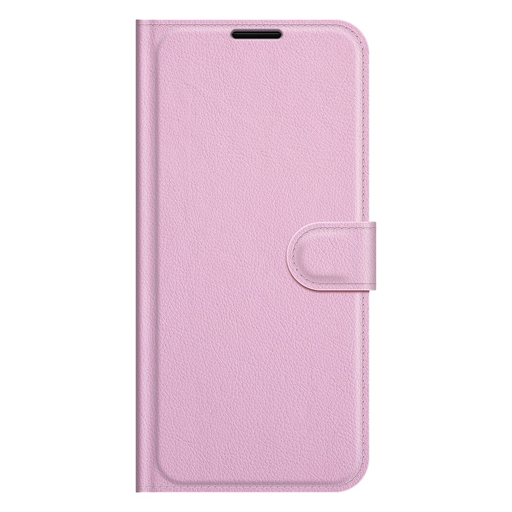 Litchi Texture PU Leather Wallet Case Magnetic Closure Protective Stand Flip Phone Cover for vivo X70 Pro+ - Pink-2