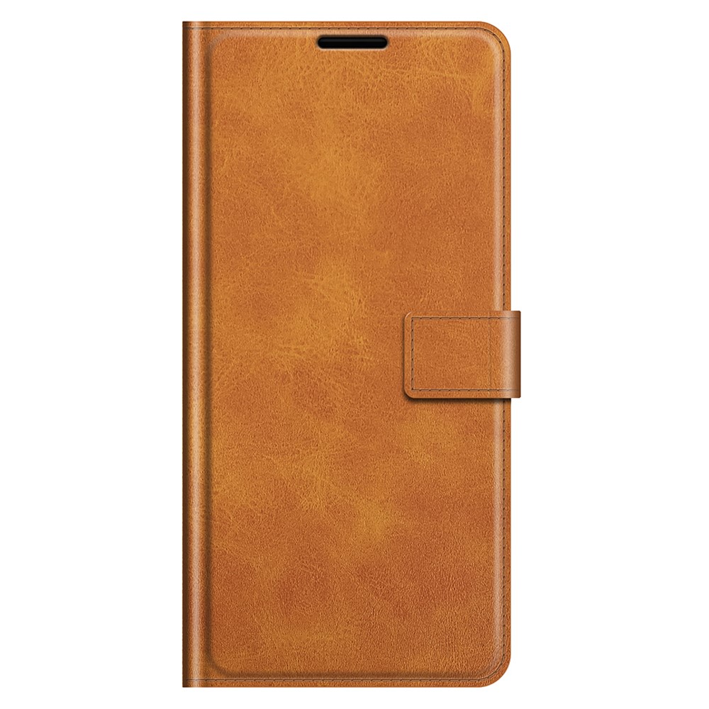 PU Leather Wallet Folio Flip Case Stand Magnetic Shockproof TPU Inner Shell for vivo X70 Pro+ - Brown-2