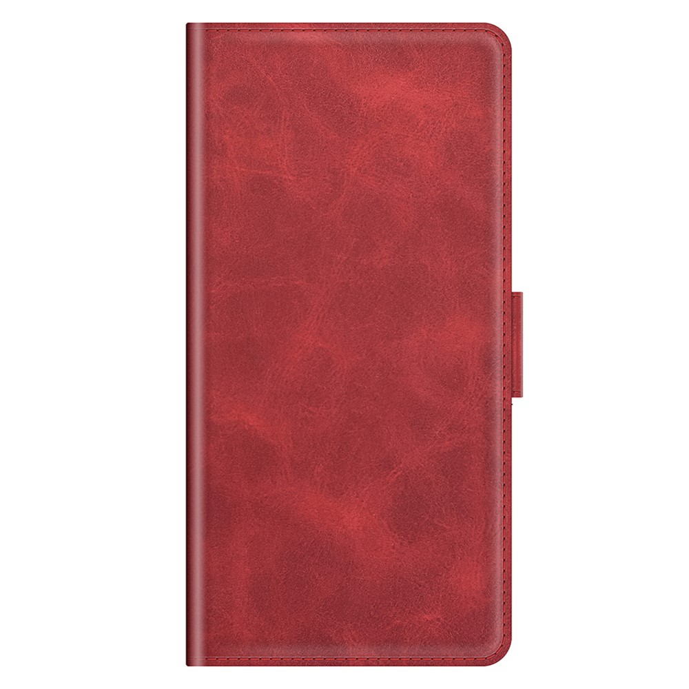 Stand Flip PU Leather Wallet Protective Phone Case with Double Magnetic Clasps for vivo X70 Pro+ - Red-2