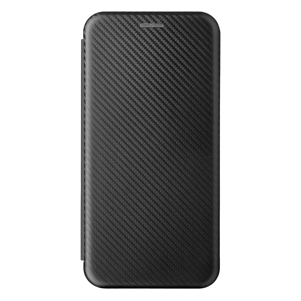 Carbon Fiber Texture Auto-absorbed Leather Stand Phone Shell Case with Ring Strap for Realme 8i - Black-2