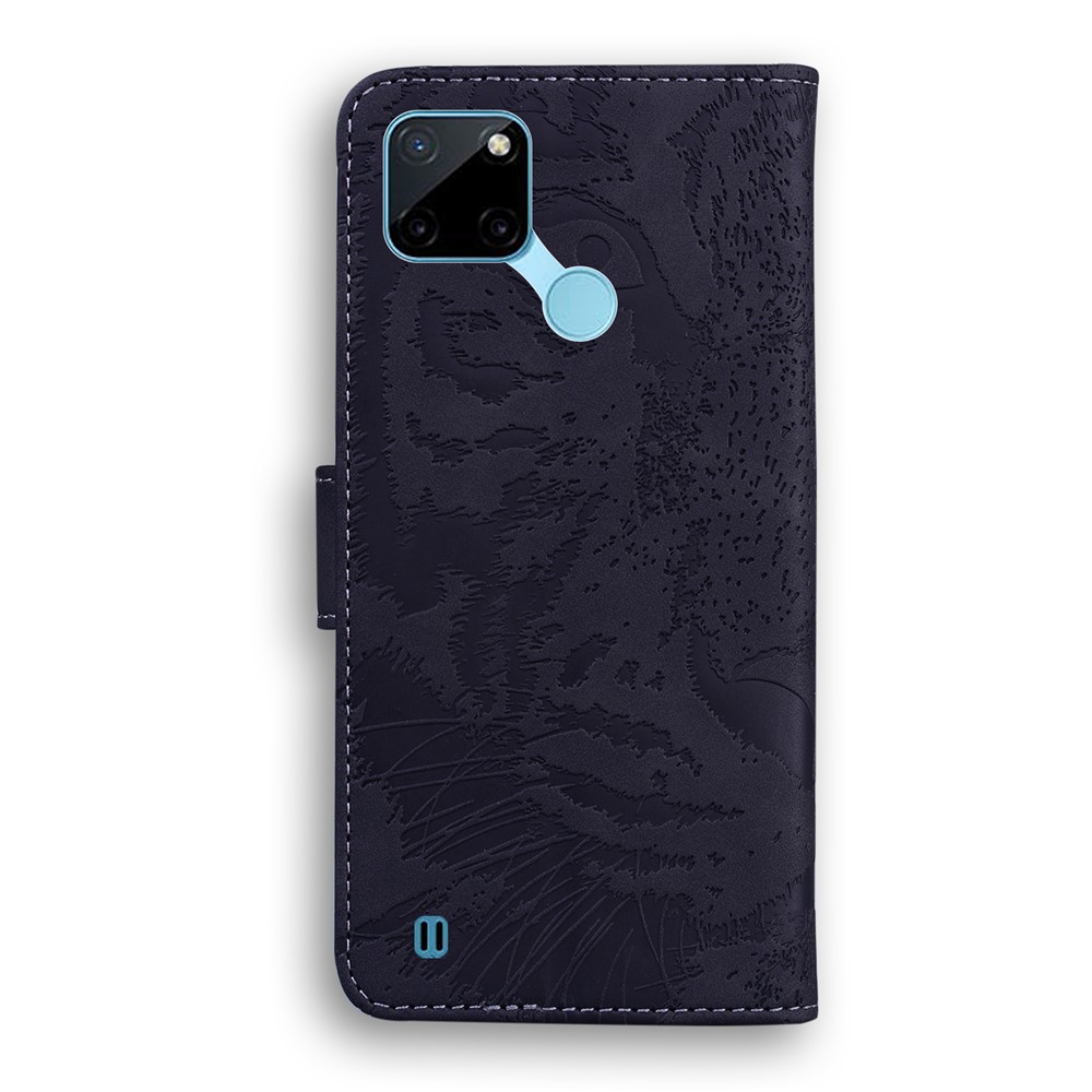 Stylish Tiger Imprint Full Protection Leather Wallet Stand Phone Shell Case for Realme C21Y - Black-3