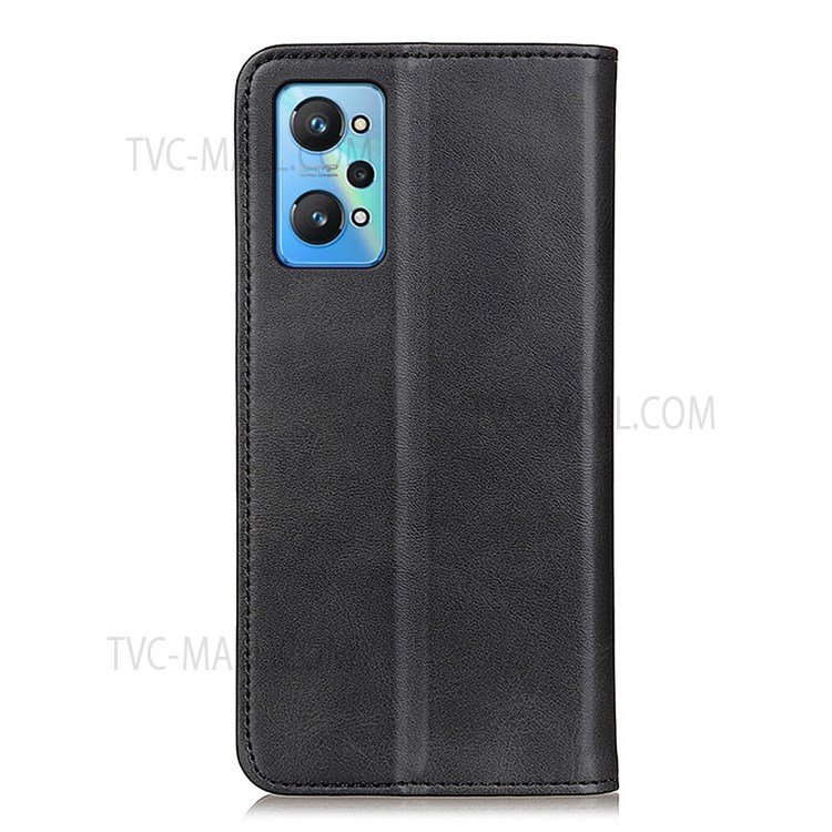 Magnetic Auto-absorbed Split Leather Phone Shell with Stand and Wallet Function for Realme GT Neo2 - Black-3