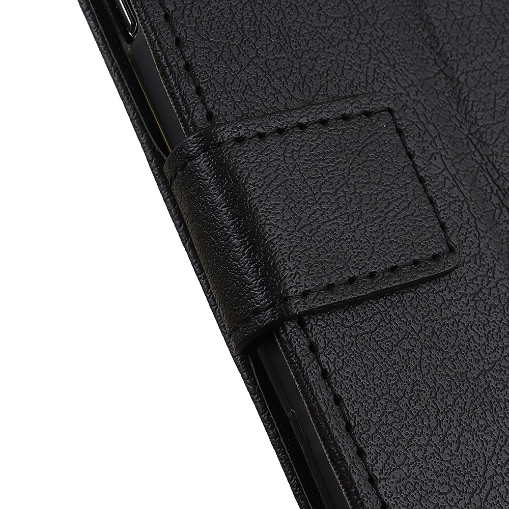 Solid Color PU Leather Stand Wallet Phone Cover Shell for Oppo K9 Pro - Black-7
