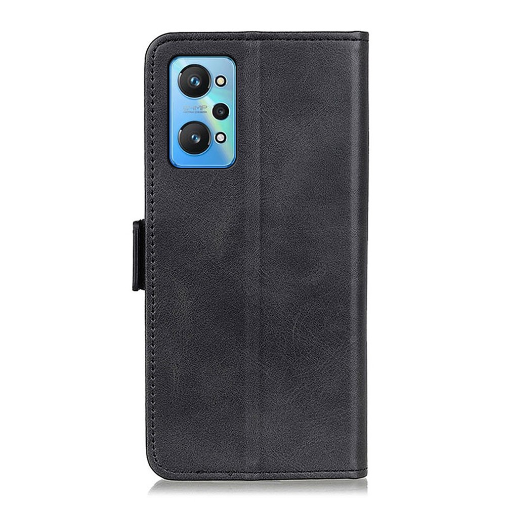 Shock Buffer Side Magnetic Clasp PU Leather Wallet Stand Case Phone Shell for Realme GT Neo2 - Black-3