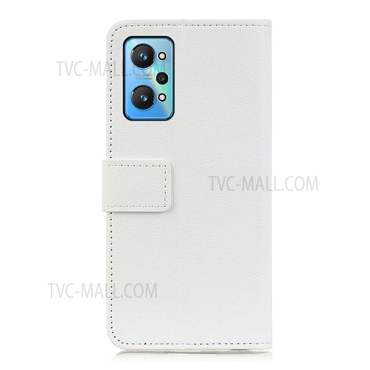 Shock-absorbing PU Leather Stand Wallet Phone Cover Shell for Realme GT Neo2 - White-3