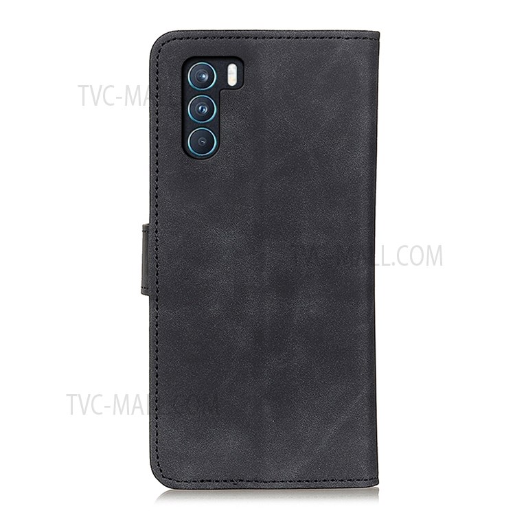 KHAZNEH Retro Shockproof PU Leather Wallet Magnetic Flip Stand Protective Cover for Oppo K9 Pro - Black-3