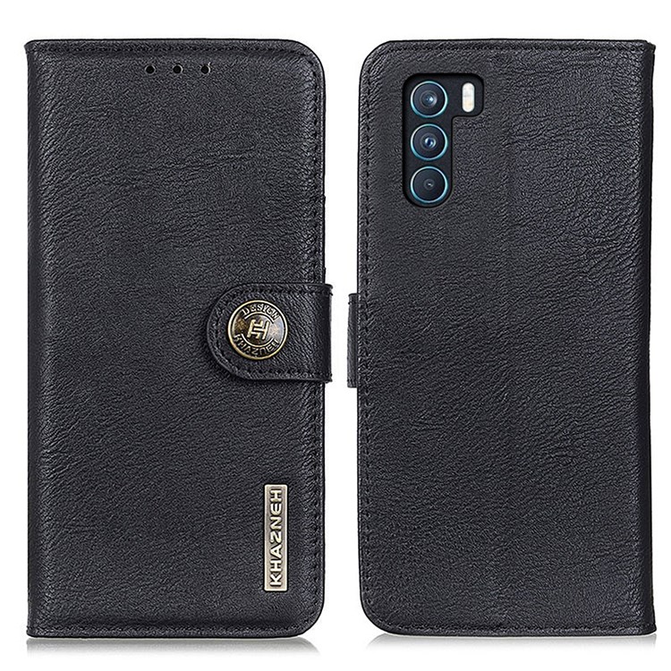 KHAZNEH Drop Protection Magnetic PU Leather Wallet Stand Folio Flip Cover for Oppo K9 Pro - Black-1