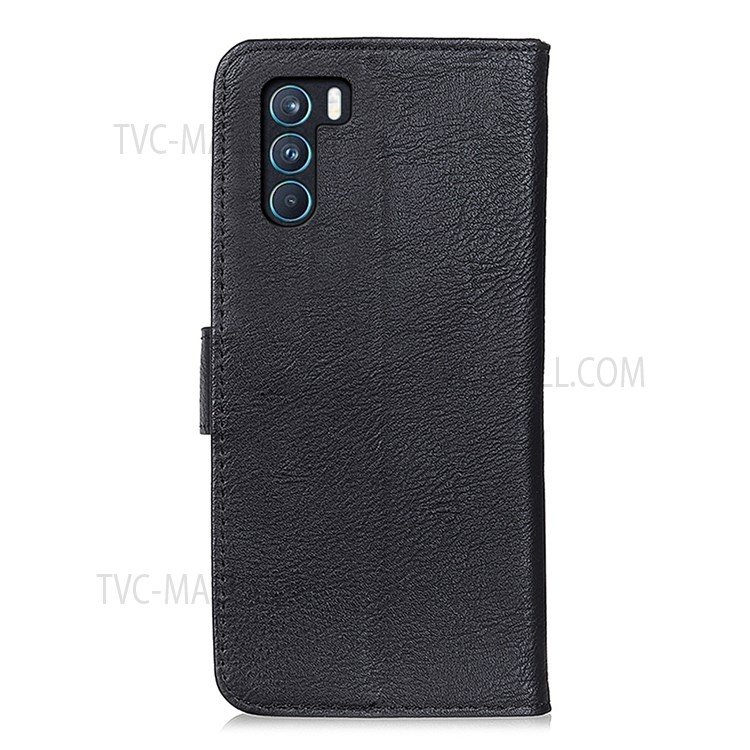 KHAZNEH Drop Protection Magnetic PU Leather Wallet Stand Folio Flip Cover for Oppo K9 Pro - Black-3