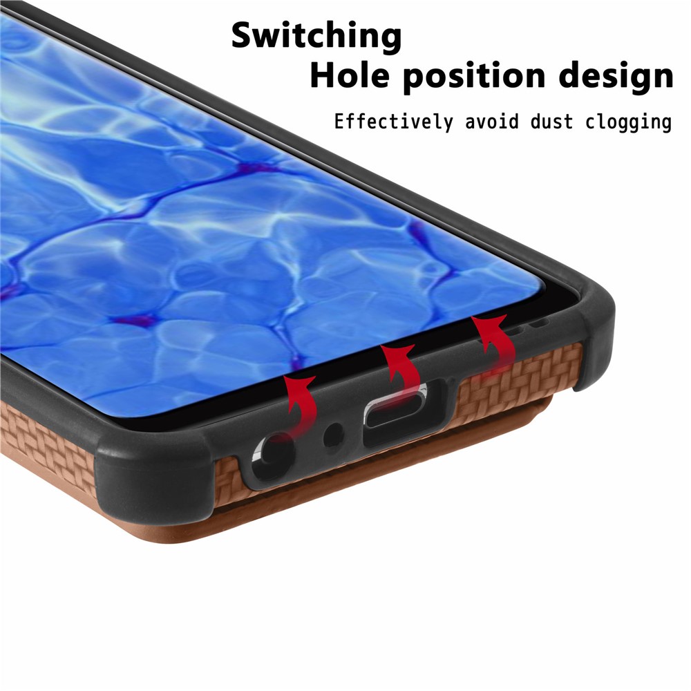 PU Leather Coated Phone Case Woven Texture Kickstand Wallet Protective Cover for Oppo Reno6 Pro 5G (Snapdragon)/Reno6 Pro+ 5G - Black-10