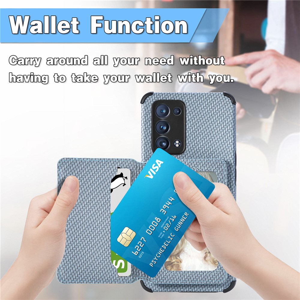 PU Leather Coated Phone Case Woven Texture Kickstand Wallet Protective Cover for Oppo Reno6 Pro 5G (Snapdragon)/Reno6 Pro+ 5G - Black-12