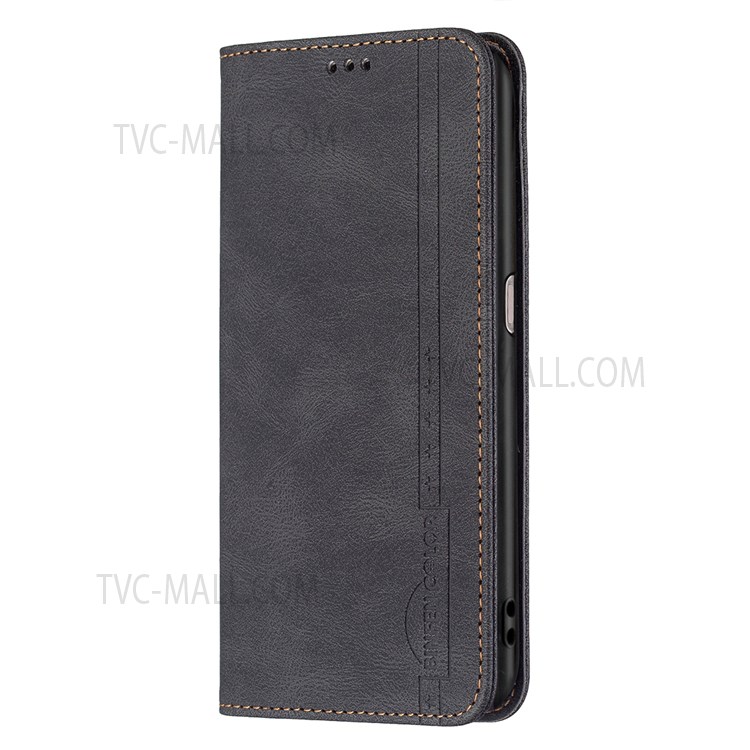 BINFEN COLOR RFID Blocking Cellphone Guard PU Leather Wallet Stand Case Cover for Oppo A54 4G - Black-9